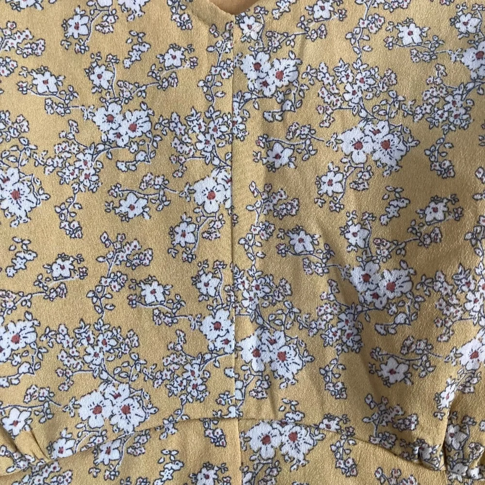 MIKAROSE V-neck Prairie Maxi Slit Front Dress Goldenrod Floral Print - Picture 4 of 10